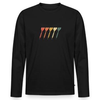 Dart Arrows Funny Dart Player - Men's Premium Organic Long Sleeve Shirt - black - Front - Nico (187cm)
