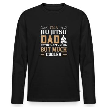 I'm a Jiu Jitsu Dad but cooler - Männer Premium Bio Langarmshirt - Schwarz - Vorne - Nico (187cm)