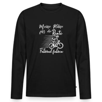 Meine Pläne für die Rente Fahrrad fahren Rentner - Männer Premium Bio Langarmshirt - Schwarz - Vorne - Nico (187cm)