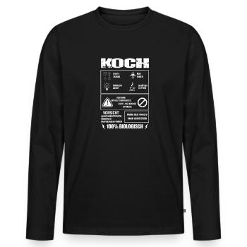 KOCH Spruch Beruf Sarkasmus Lustig Humor - Männer Premium Bio Langarmshirt - Schwarz - Vorne - Nico (187cm)