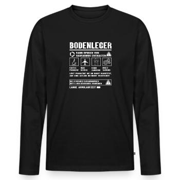 BODENLEGER Spruch Beruf Sarkasmus Lustig Humor - Männer Premium Bio Langarmshirt - Schwarz - Vorne - Nico (187cm)