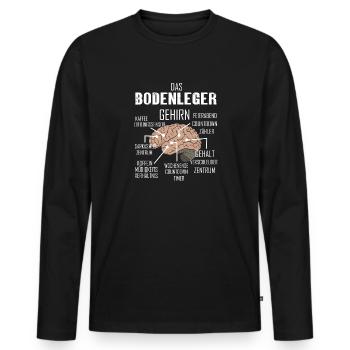 BODENLEGER Spruch Beruf Sarkasmus Lustig Humor - Männer Premium Bio Langarmshirt - Schwarz - Vorne - Nico (187cm)