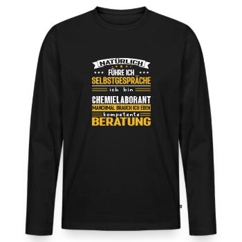 CHEMIELABORANT Spruch Beruf Sarkasmus Lustig Humor - Männer Premium Bio Langarmshirt - Schwarz - Vorne - Nico (187cm)