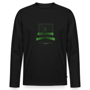 I created a monster she calls me dad - Männer Premium Bio Langarmshirt - Schwarz - Vorne - Nico (187cm)