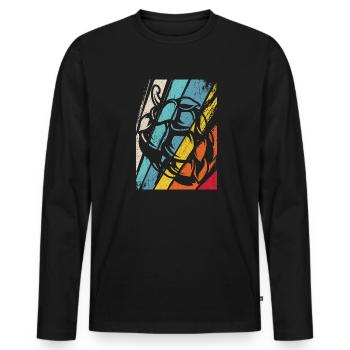 Hopfen Vintage Retro Craft Bier Liebhaber Brauen G - Männer Premium Bio Langarmshirt - Schwarz - Vorne - Nico (187cm)