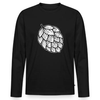 Hopfen Vintage Retro Craft Bier Liebhaber Brauen G - Männer Premium Bio Langarmshirt - Schwarz - Vorne - Nico (187cm)