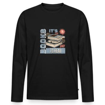 It's A Good Day To Read A Book - Reading Books - Men's Premium Organic Long Sleeve Shirt - black - Front - Nico (187cm)