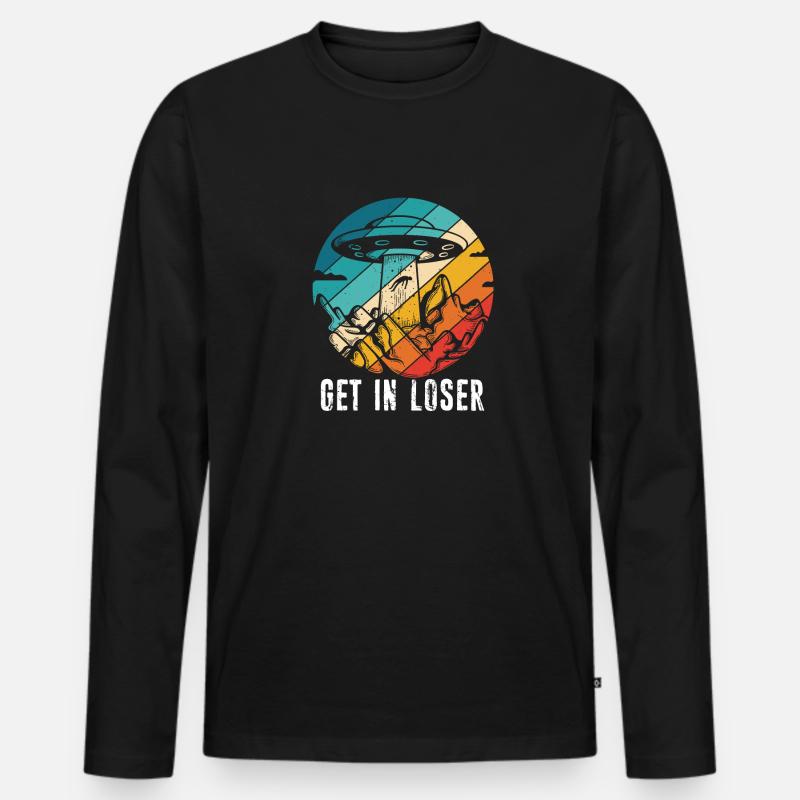 Get in Loser - Männer Premium Bio Langarmshirt - Schwarz