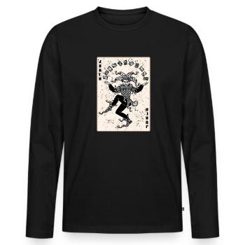 JOKER Karte Spielkarten Joker - Männer Premium Bio Langarmshirt - Schwarz - Vorne - Nico (187cm)