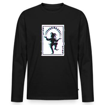 JOKER Karte Spielkarten Joker - Männer Premium Bio Langarmshirt - Schwarz - Vorne - Nico (187cm)