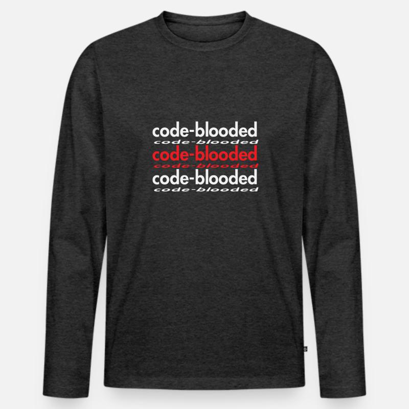 Code Blooded Programmeur Codage Informatique T-shirt manches longues Premium bio Homme