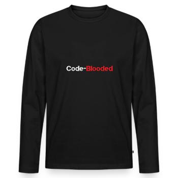 Code Blooded Programmer Coding Computer Science - Männer Premium Bio Langarmshirt - Schwarz - Vorne - Nico (187cm)