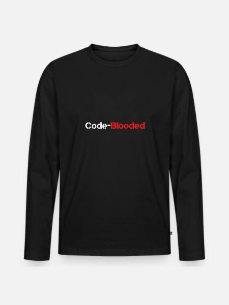 Code Blooded Programmer Coding Computer Science - Männer Premium Bio Langarmshirt - Schwarz