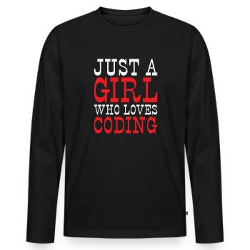 Just a Girl who loves Coding Programmer - Männer Premium Bio Langarmshirt - Schwarz - Vorne - Nico (187cm)