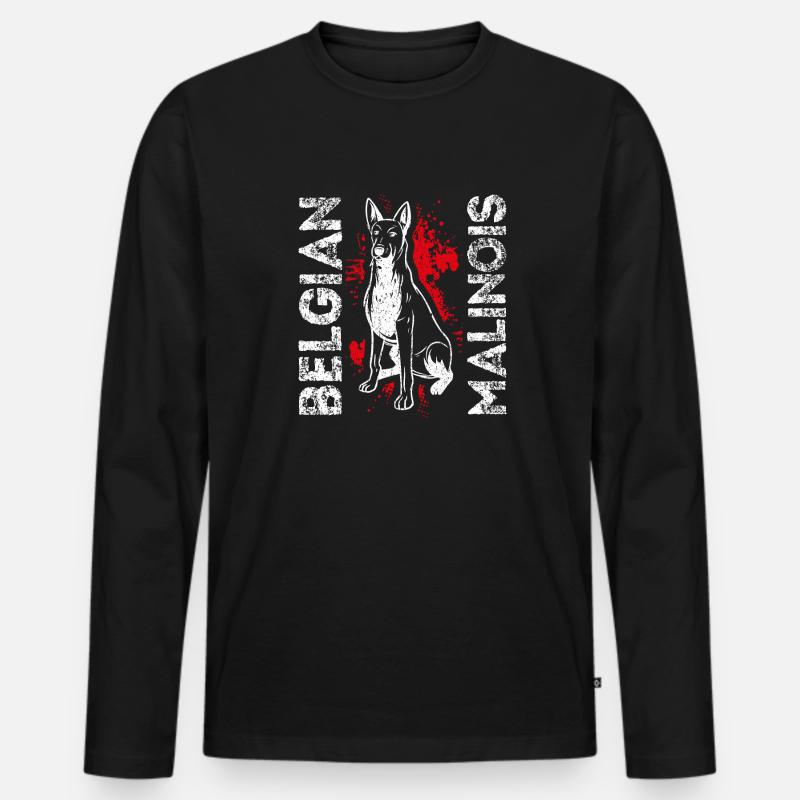 Belgian Malinois Hunde - Männer Premium Bio Langarmshirt - Schwarz