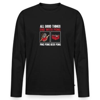 Pong Ping Pong Beer Pong Lover design Sport - Men's Premium Organic Long Sleeve Shirt - black - Front - Nico (187cm)