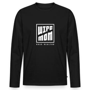Wife Mom Boss Realtor Female Career Agents - Männer Premium Bio Langarmshirt - Schwarz - Vorne - Nico (187cm)