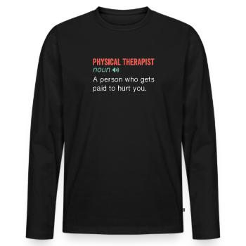 Noun Definition Nutrition for Physical Therapist - Männer Premium Bio Langarmshirt - Schwarz - Vorne - Nico (187cm)