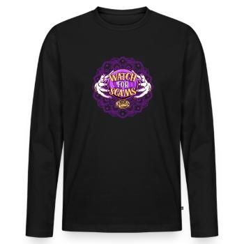 Halloween Paranormal Clairvoyant Scam.Trick Treat - T-shirt manches longues Premium bio Homme - noir - Devant - Nico (187cm)