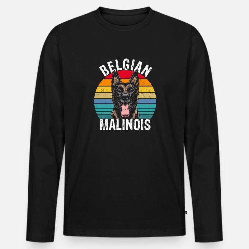 Belgian Malinois Hunde - Männer Premium Bio Langarmshirt - Schwarz