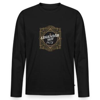 Legendär seit 1978 Retro Level Jahrgang Mann Frau - Männer Premium Bio Langarmshirt - Schwarz - Vorne - Nico (187cm)