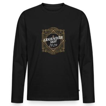Legendär seit 2029 Retro Level Jahrgang Mann Frau - Männer Premium Bio Langarmshirt - Schwarz - Vorne - Nico (187cm)