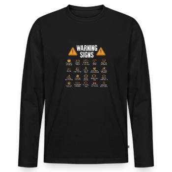 Drôle de panneaux d’avertissement de conduite Cadeau de mécanicien automobile - T-shirt manches longues Premium bio Homme - noir - Devant - Nico (187cm)