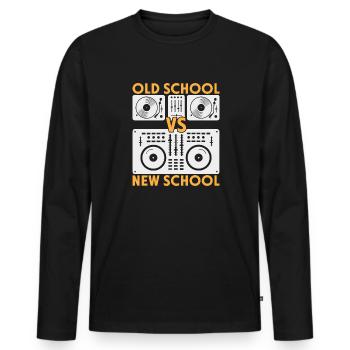 Old School Dj Vs New School Dj - Men's Premium Organic Long Sleeve Shirt - black - Front - Nico (187cm)
