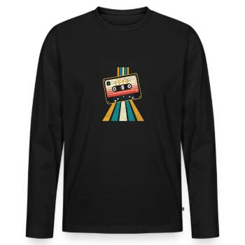 Funky Souls Retro Vintage Best Of 1990 Tape - Männer Premium Bio Langarmshirt - Schwarz - Vorne - Nico (187cm)