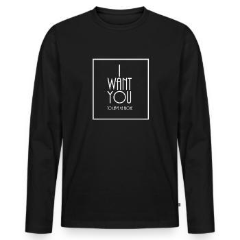 I want you to leave me alone - Men's Premium Organic Long Sleeve Shirt - black - Front - Nico (187cm)