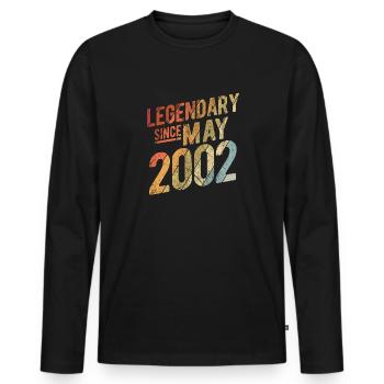 20th Birthday Gift Legendary Since May 2002 20 Yea - Männer Premium Bio Langarmshirt - Schwarz - Vorne - Nico (187cm)
