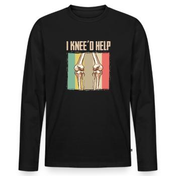Chirurgie du genou et du genou Articulation du genou I Le genou aiderait à la réadaptation - T-shirt manches longues Premium bio Homme - noir - Devant - Nico (187cm)