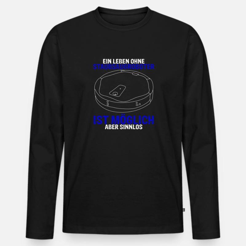 Staubsaugroboter Staubsauger Roboter - Männer Premium Bio Langarmshirt - Schwarz