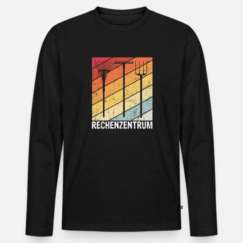 Rechenzentrum Spruch - Männer Premium Bio Langarmshirt - Schwarz