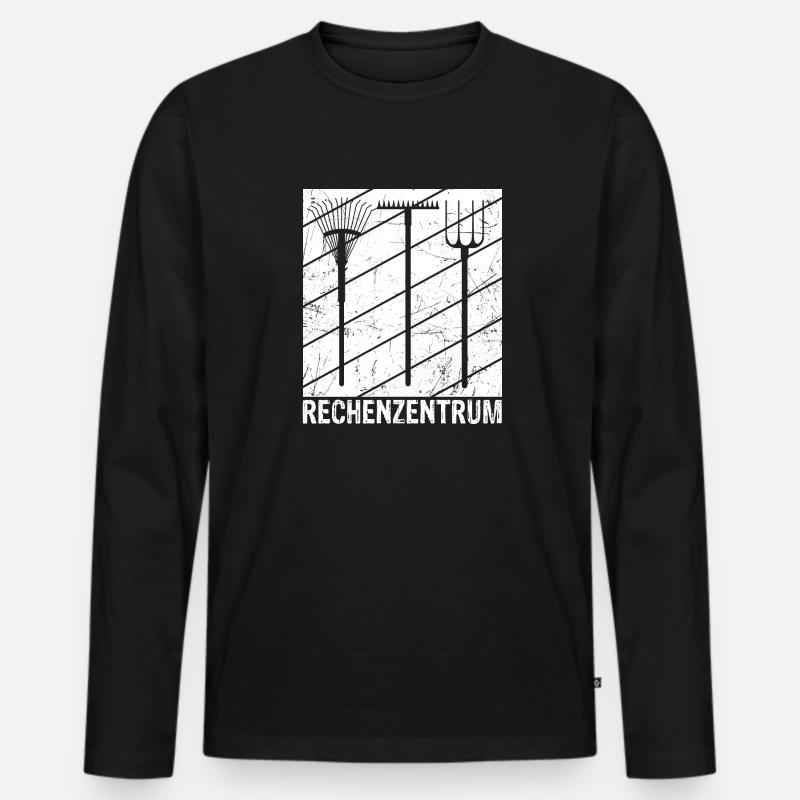 Rechenzentrum - Männer Premium Bio Langarmshirt - Schwarz