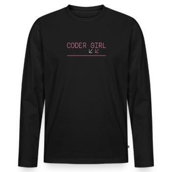 Coder Girl Programmer Funny Geek Coding - Männer Premium Bio Langarmshirt - Schwarz - Vorne - Nico (187cm)
