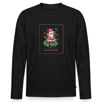 Ironic Santa Money Christmas It's your Birthday - Männer Premium Bio Langarmshirt - Schwarz - Vorne - Nico (187cm)