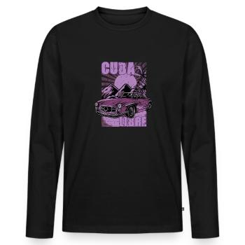 Cuba Libre Cuba Cadeau Classic Car La Havane - T-shirt manches longues Premium bio Homme - noir - Devant - Nico (187cm)