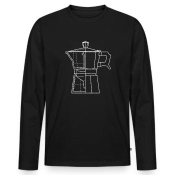 Espressokocher Kaffeekanne Geschenk Kaffee Liebhab - Männer Premium Bio Langarmshirt - Schwarz - Vorne - Nico (187cm)