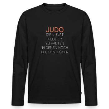 Judo die Kunst Kleider zu falten in denen noch - Männer Premium Bio Langarmshirt - Schwarz - Vorne - Nico (187cm)