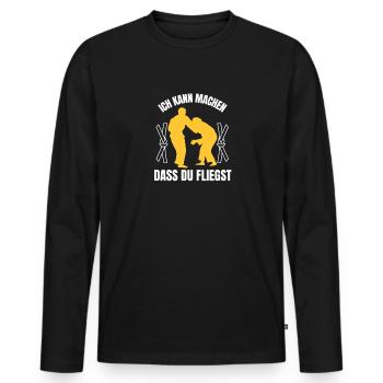 Ich kann machen das du fliegst Kampfsport Judo - Männer Premium Bio Langarmshirt - Schwarz - Vorne - Nico (187cm)
