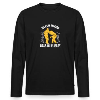 Kampfsport Ich kann machen das du fliegst Judo - Männer Premium Bio Langarmshirt - Schwarz - Vorne - Nico (187cm)