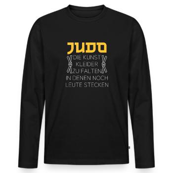 Judo die Kunst Kleider zu falten in denen noch - Männer Premium Bio Langarmshirt - Schwarz - Vorne - Nico (187cm)