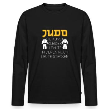 Judo die Kunst Kleider zu falten in denen noch - Männer Premium Bio Langarmshirt - Schwarz - Vorne - Nico (187cm)