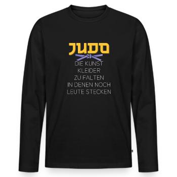 Judo die Kunst Kleider zu falten in denen noch - Männer Premium Bio Langarmshirt - Schwarz - Vorne - Nico (187cm)