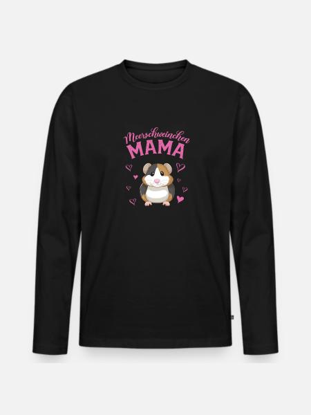 Meerschweinchen Mama Lustiges Geschenk Meerschwein - Männer Premium Bio Langarmshirt - Schwarz