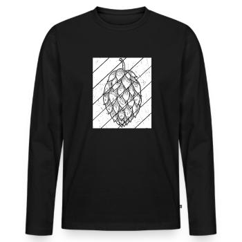 Hopfen Vintage Retro Craft Bier Motiv Liebhaber Bi - Männer Premium Bio Langarmshirt - Schwarz - Vorne - Nico (187cm)
