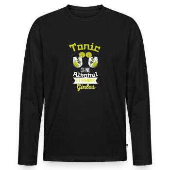 Tonic Sans alcool est en quelque sorte Ginlos Gin - T-shirt manches longues Premium bio Homme - noir - Devant - Nico (187cm)