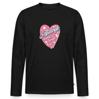 Tolles Hebammen Herz Geburtshelferin Geschenk - Männer Premium Bio Langarmshirt - Schwarz - Vorne - Nico (187cm)