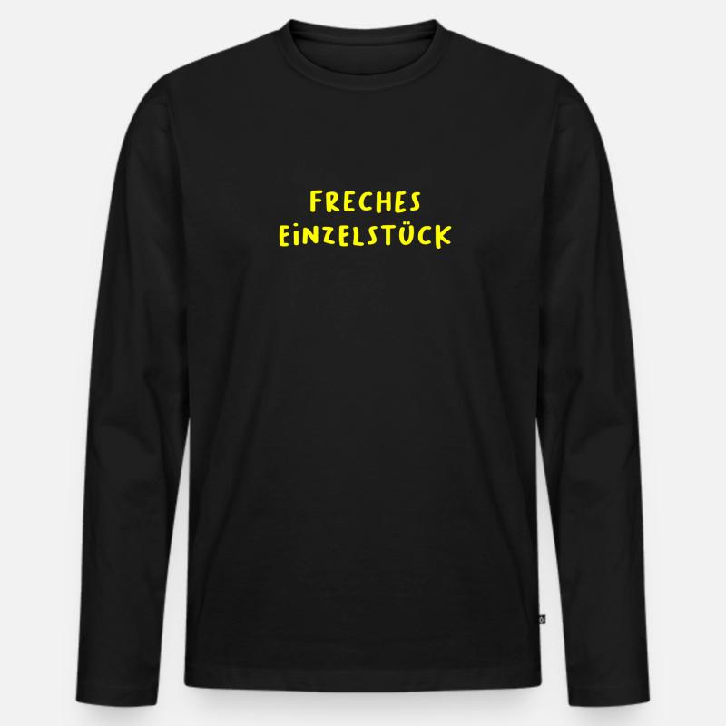 Freches Einzelstück Freches Einzelkind Freches... - Männer Premium Bio Langarmshirt - Schwarz